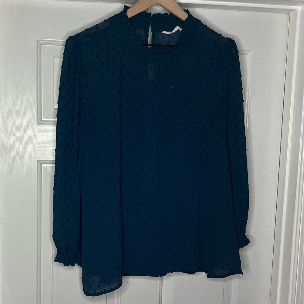 Blue two-layer blouse